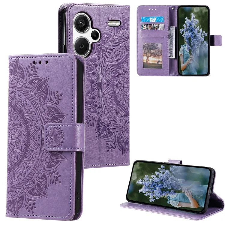 For Xiaomi Redmi Note 13 Pro+ 5G Case Mandala Flower Imprinted PU Leather Flip Cover