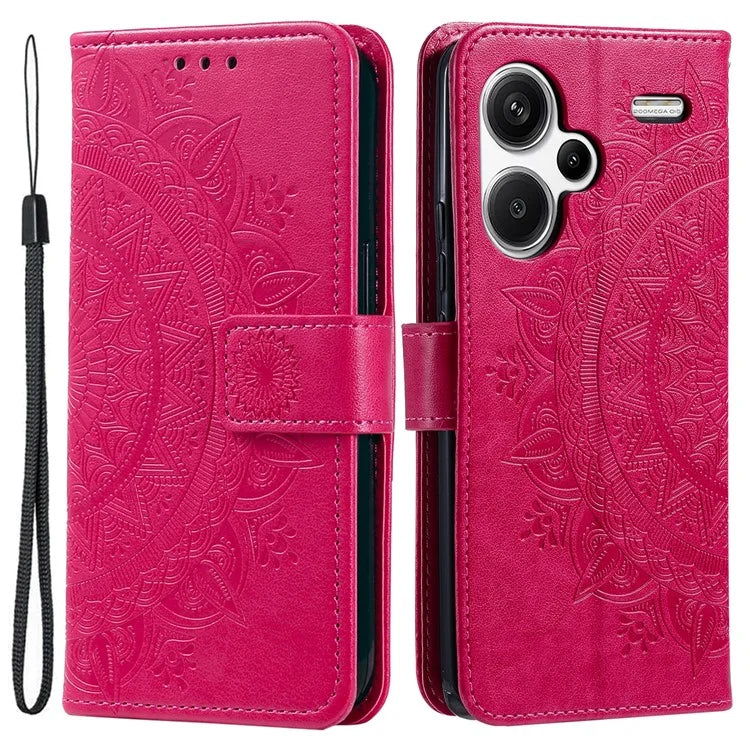 For Xiaomi Redmi Note 13 Pro+ 5G Case Mandala Flower Imprinted PU Leather Flip Cover