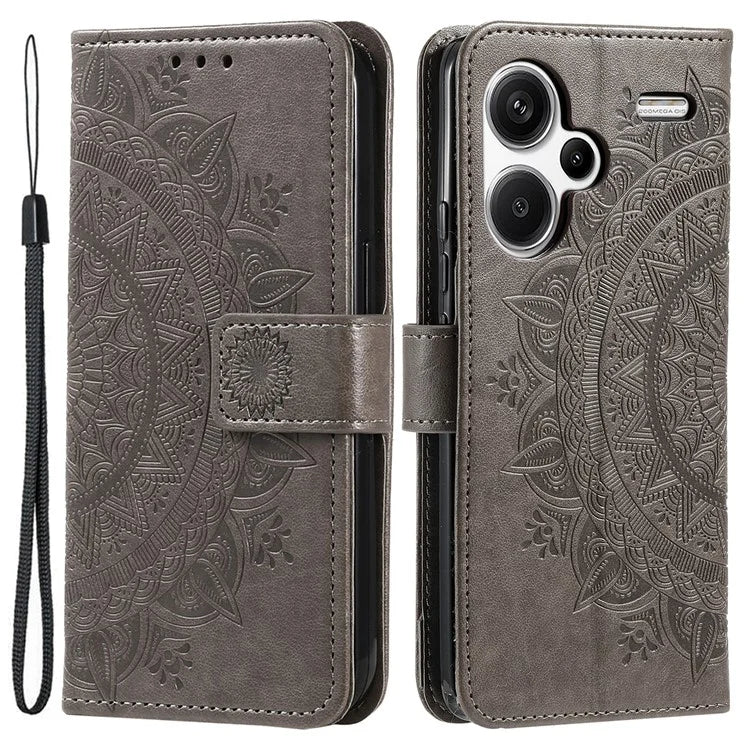 For Xiaomi Redmi Note 13 Pro+ 5G Case Mandala Flower Imprinted PU Leather Flip Cover
