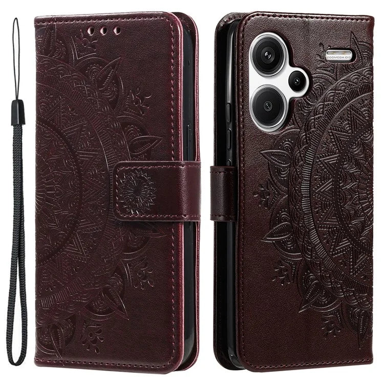 For Xiaomi Redmi Note 13 Pro+ 5G Case Mandala Flower Imprinted PU Leather Flip Cover