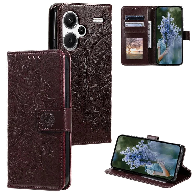 For Xiaomi Redmi Note 13 Pro+ 5G Case Mandala Flower Imprinted PU Leather Flip Cover