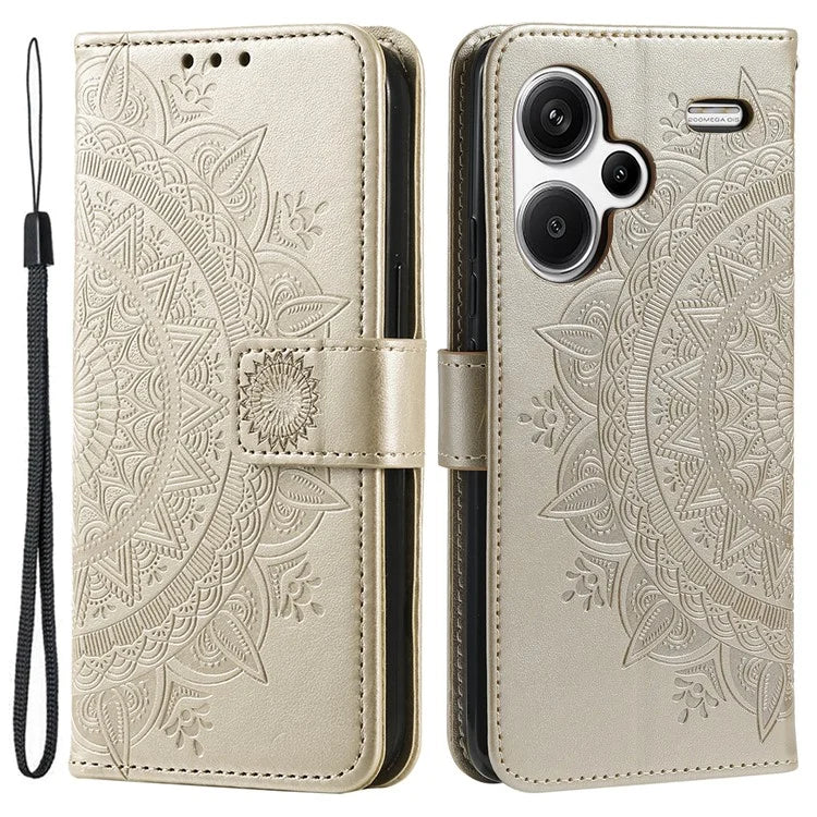 For Xiaomi Redmi Note 13 Pro+ 5G Case Mandala Flower Imprinted PU Leather Flip Cover