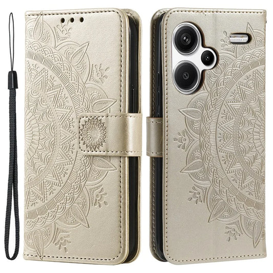 For Xiaomi Redmi Note 13 Pro+ 5G Case Mandala Flower Imprinted PU Leather Flip Cover