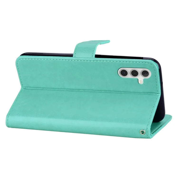 For Samsung Galaxy S24+ Leather Case Wallet Stand Cover Owl Flower Pattern