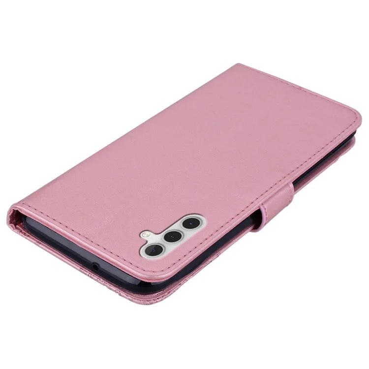 For Samsung Galaxy S24+ Leather Case Wallet Stand Cover Owl Flower Pattern