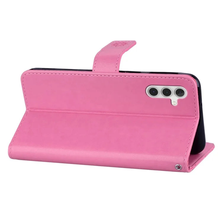 For Samsung Galaxy S24+ Leather Case Wallet Stand Cover Owl Flower Pattern