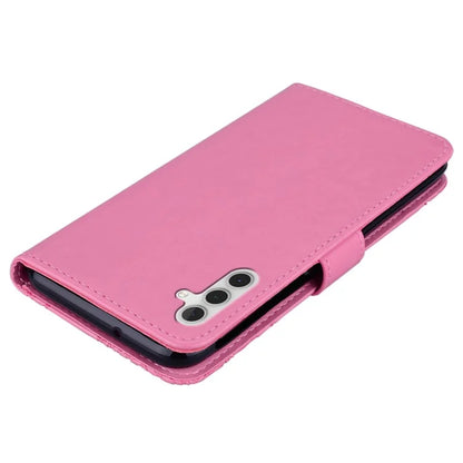 For Samsung Galaxy S24+ Leather Case Wallet Stand Cover Owl Flower Pattern