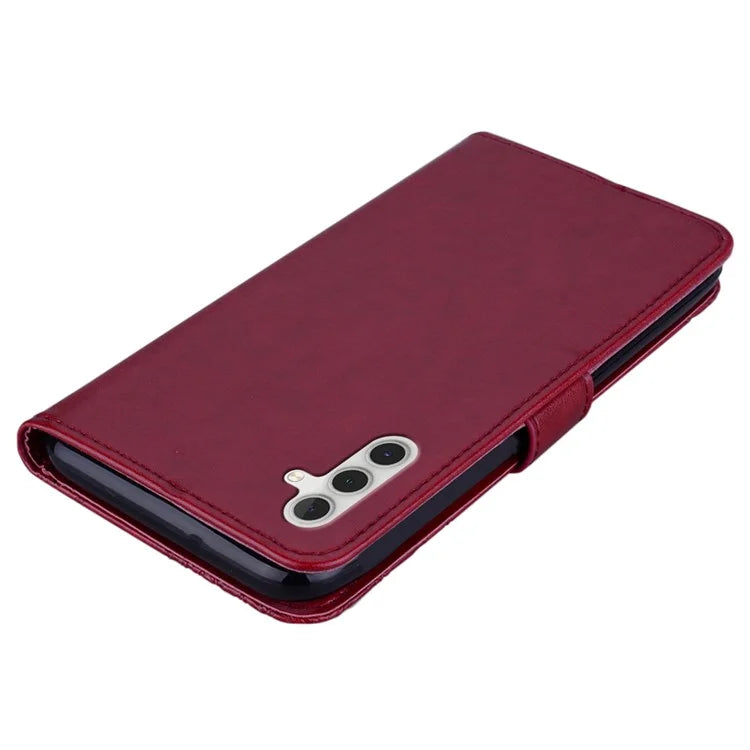 For Samsung Galaxy S24+ Leather Case Wallet Stand Cover Owl Flower Pattern