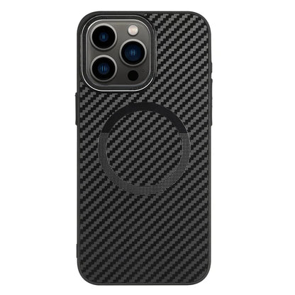 ICON Carbon Fiber Texture Slim Case for iPhone 13 Pro Max Case TPU+PC Phone Cover Compatible with MagSafe
