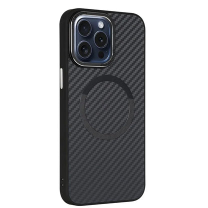 ICON For iPhone 15 Pro Max TPU+PC Case Compatible with MagSafe Carbon Fiber Texture Slim Phone Cover