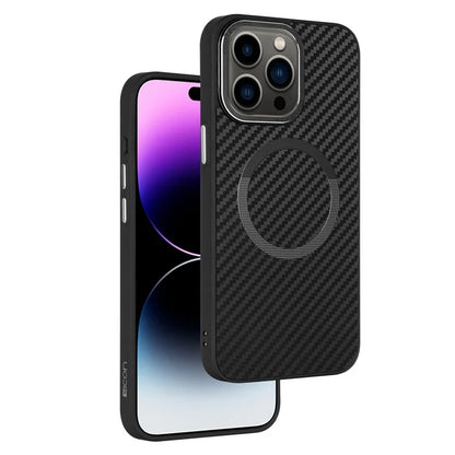 ICON For iPhone 14 Pro Max Slim Case Compatible with MagSafe Carbon Fiber Texture TPU+PC Phone Case