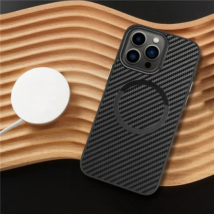 ICON For iPhone 14 Pro Max Slim Case Compatible with MagSafe Carbon Fiber Texture TPU+PC Phone Case