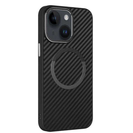 ICON For iPhone 13 / 14 TPU+PC Case Carbon Fiber Texture Phone Cover Compatible with MagSafe