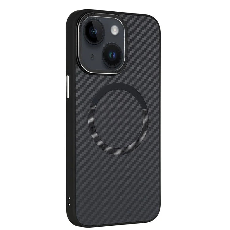 ICON For iPhone 13 / 14 TPU+PC Case Carbon Fiber Texture Phone Cover Compatible with MagSafe