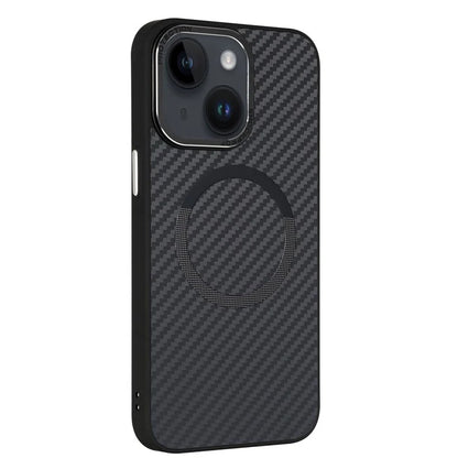 ICON For iPhone 13 / 14 TPU+PC Case Carbon Fiber Texture Phone Cover Compatible with MagSafe