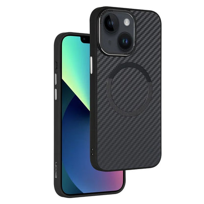 ICON For iPhone 13 / 14 TPU+PC Case Carbon Fiber Texture Phone Cover Compatible with MagSafe