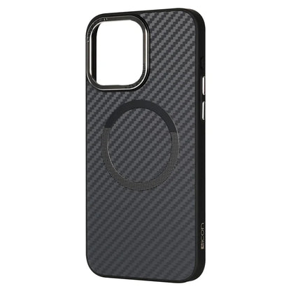 ICON For iPhone 13 / 14 TPU+PC Case Carbon Fiber Texture Phone Cover Compatible with MagSafe