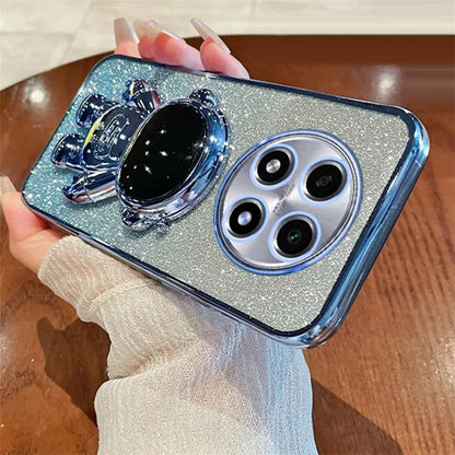 For Oppo A2 Pro 5G PC+TPU Shell Astronaut Kickstand Electroplating Phone Case