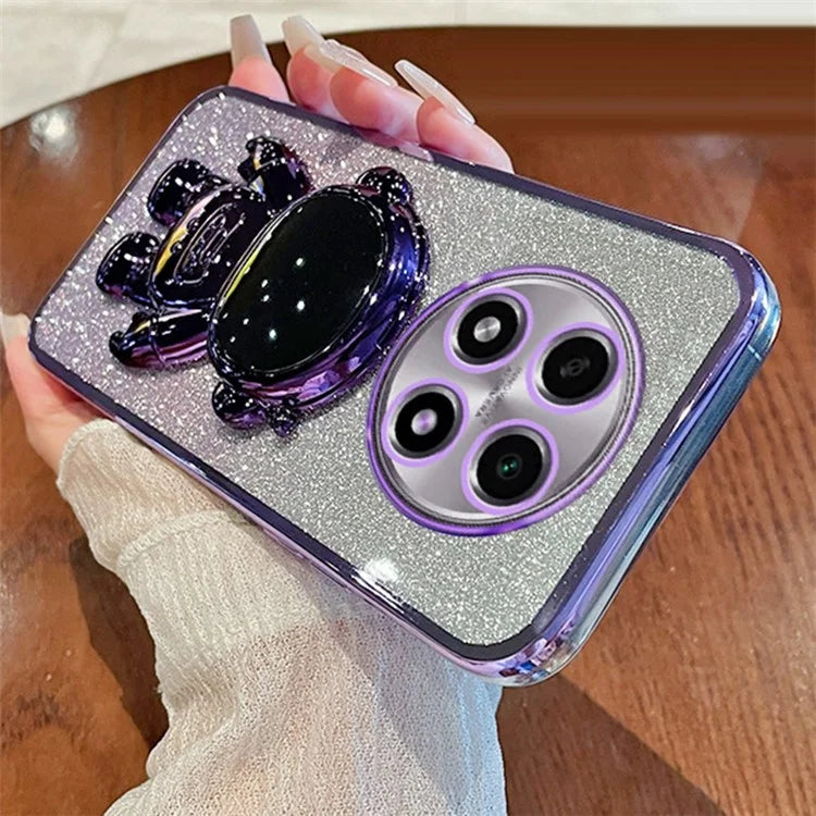 For Oppo A2 Pro 5G PC+TPU Shell Astronaut Kickstand Electroplating Phone Case