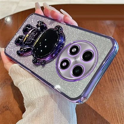For Oppo A2 Pro 5G PC+TPU Shell Astronaut Kickstand Electroplating Phone Case