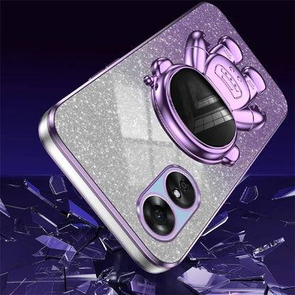 For Oppo A17 4G Astronaut Kickstand PC+TPU Shell Electroplating Phone Case