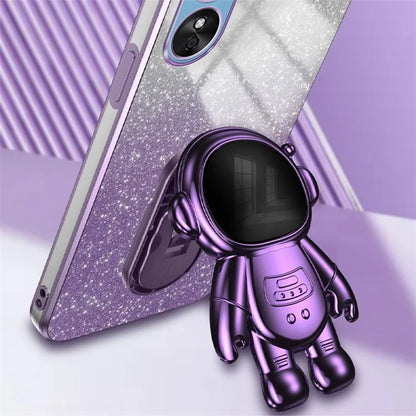 For Oppo A58 4G Astronaut Kickstand PC+TPU Anti-fall Shell Electroplating Phone Case