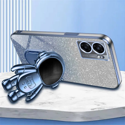 For Oppo A57 (2022) 5G / A77 5G / Realme Q5i / Realme V23 5G Astronaut Kickstand PC+TPU Phone Case