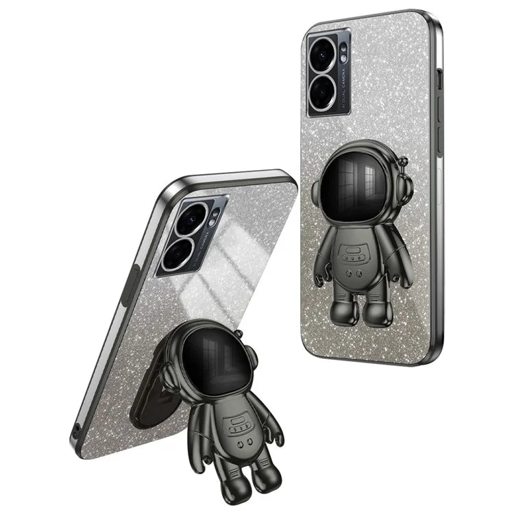 For Oppo A57 (2022) 5G / A77 5G / Realme Q5i / Realme V23 5G Astronaut Kickstand PC+TPU Phone Case
