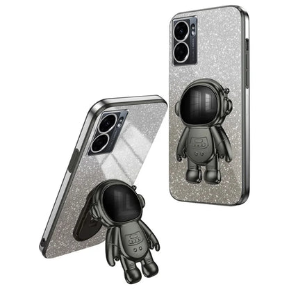 For Oppo A57 (2022) 5G / A77 5G / Realme Q5i / Realme V23 5G Astronaut Kickstand PC+TPU Phone Case