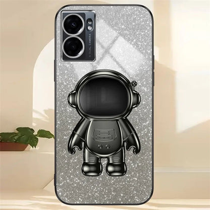 For Oppo A57 (2022) 5G / A77 5G / Realme Q5i / Realme V23 5G Astronaut Kickstand PC+TPU Phone Case