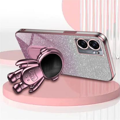 For Oppo A57 (2022) 5G / A77 5G / Realme Q5i / Realme V23 5G Astronaut Kickstand PC+TPU Phone Case