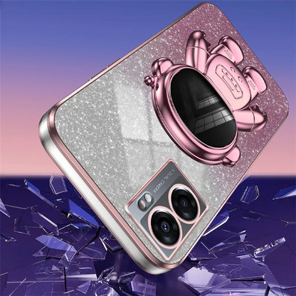 For Oppo A57 (2022) 5G / A77 5G / Realme Q5i / Realme V23 5G Astronaut Kickstand PC+TPU Phone Case