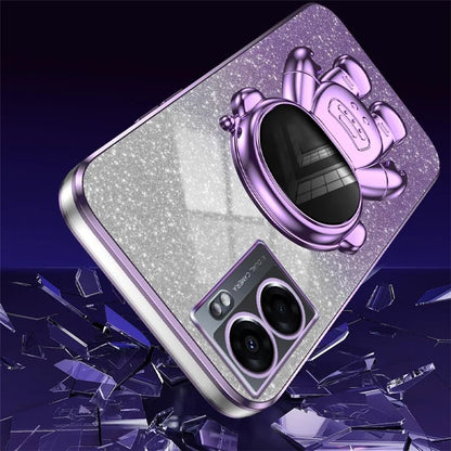 For Oppo A57 (2022) 5G / A77 5G / Realme Q5i / Realme V23 5G Astronaut Kickstand PC+TPU Phone Case