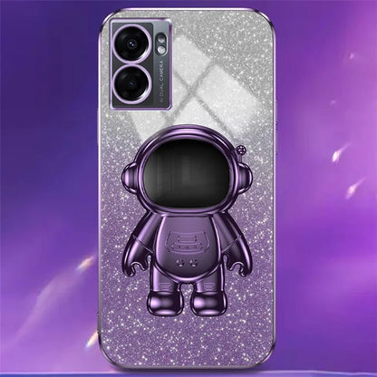 For Oppo A57 (2022) 5G / A77 5G / Realme Q5i / Realme V23 5G Astronaut Kickstand PC+TPU Phone Case