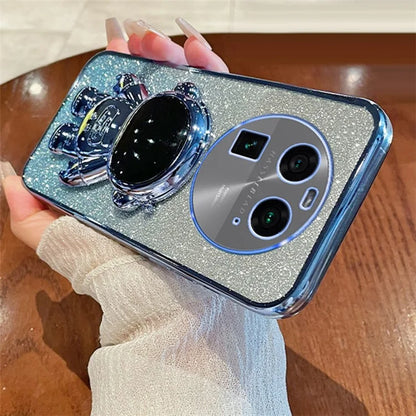 For Oppo Find X6 Pro Astronaut Kickstand PC+TPU Scratch-resistant Shell Electroplating Phone Case