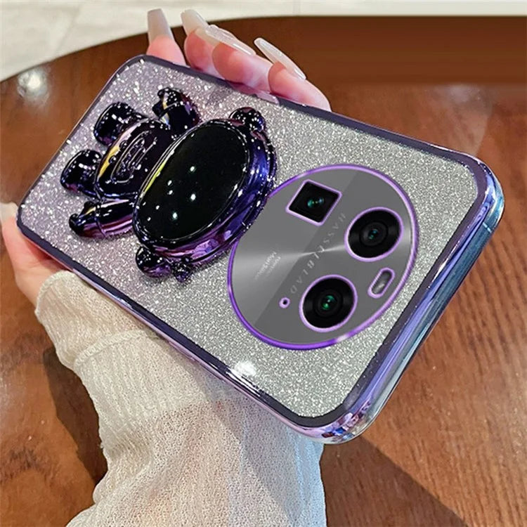For Oppo Find X6 Pro Astronaut Kickstand PC+TPU Scratch-resistant Shell Electroplating Phone Case