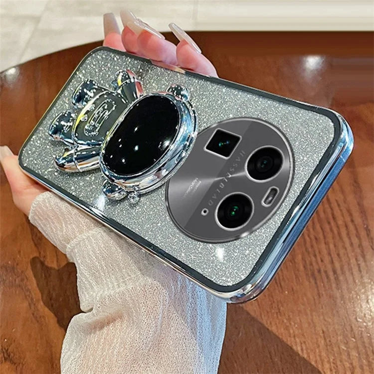 For Oppo Find X6 Pro Astronaut Kickstand PC+TPU Scratch-resistant Shell Electroplating Phone Case