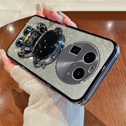 For Oppo Find X6 Pro Astronaut Kickstand PC+TPU Scratch-resistant Shell Electroplating Phone Case