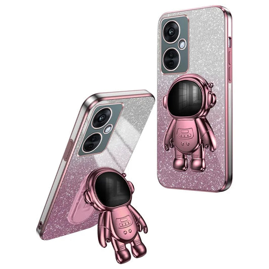 For OnePlus Nord CE 3 Lite 5G / N30 5G / Oppo K11x 5G Dustproof Phone Case Kickstand PC+TPU Cover Electroplating Shell