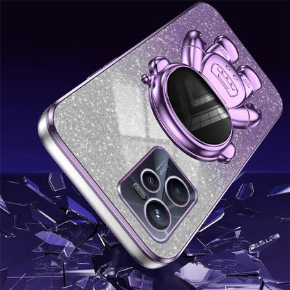 Slim-Fit Phone Case for Realme C35 4G Astronaut Kickstand PC+TPU Cover Anti-Scratch Phone Shell