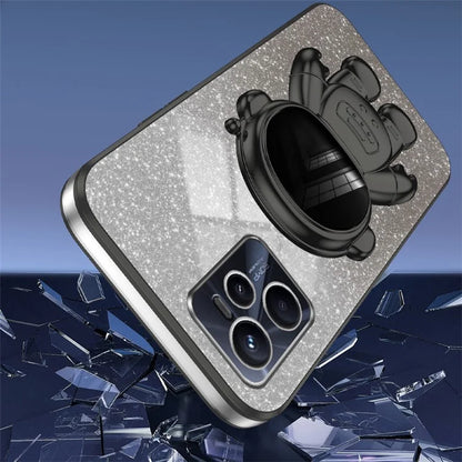 Slim-Fit Phone Case for Realme C35 4G Astronaut Kickstand PC+TPU Cover Anti-Scratch Phone Shell