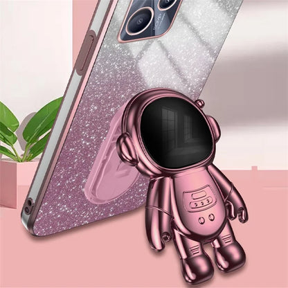 Slim-Fit Phone Case for Realme C35 4G Astronaut Kickstand PC+TPU Cover Anti-Scratch Phone Shell