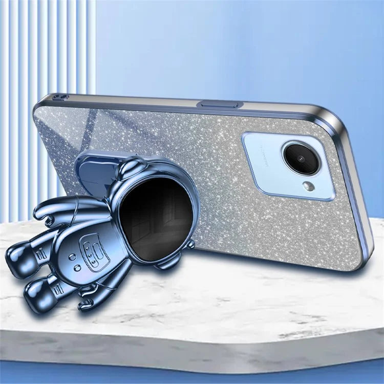 For Realme C30s 4G / C30 4G Cases Shockproof Kickstand PC+TPU Cover Electroplating Phone Shell