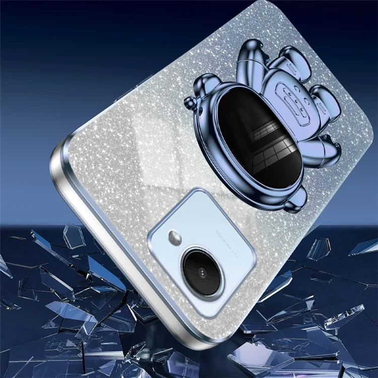 For Realme C30s 4G / C30 4G Cases Shockproof Kickstand PC+TPU Cover Electroplating Phone Shell