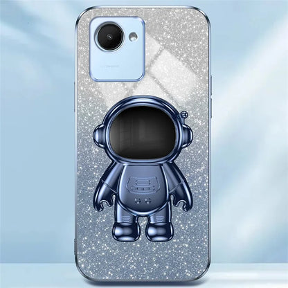 For Realme C30s 4G / C30 4G Cases Shockproof Kickstand PC+TPU Cover Electroplating Phone Shell