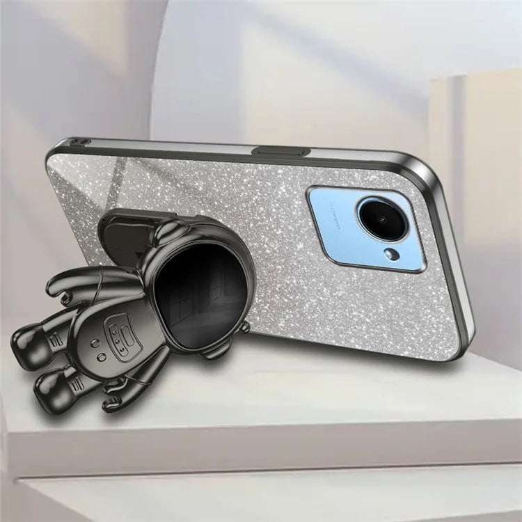 For Realme C30s 4G / C30 4G Cases Shockproof Kickstand PC+TPU Cover Electroplating Phone Shell