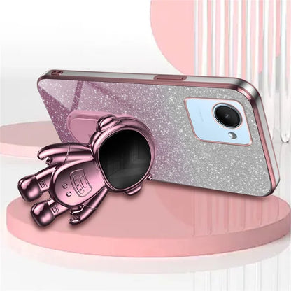 For Realme C30s 4G / C30 4G Cases Shockproof Kickstand PC+TPU Cover Electroplating Phone Shell