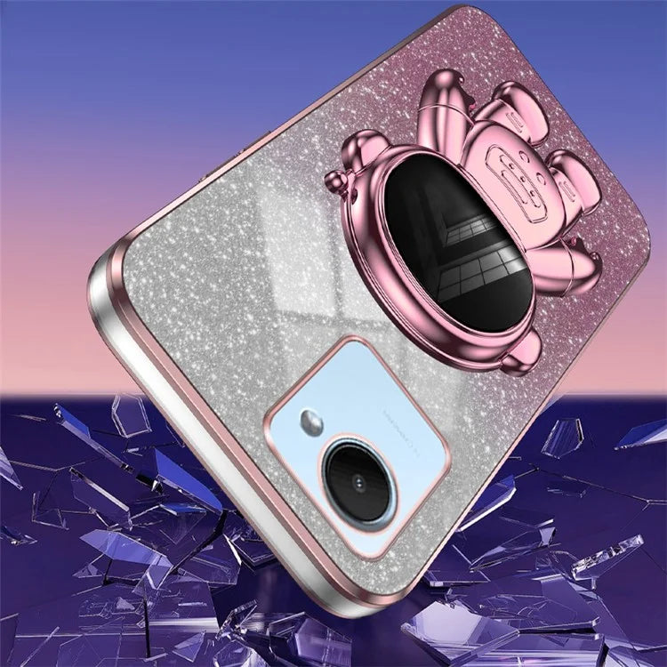For Realme C30s 4G / C30 4G Cases Shockproof Kickstand PC+TPU Cover Electroplating Phone Shell