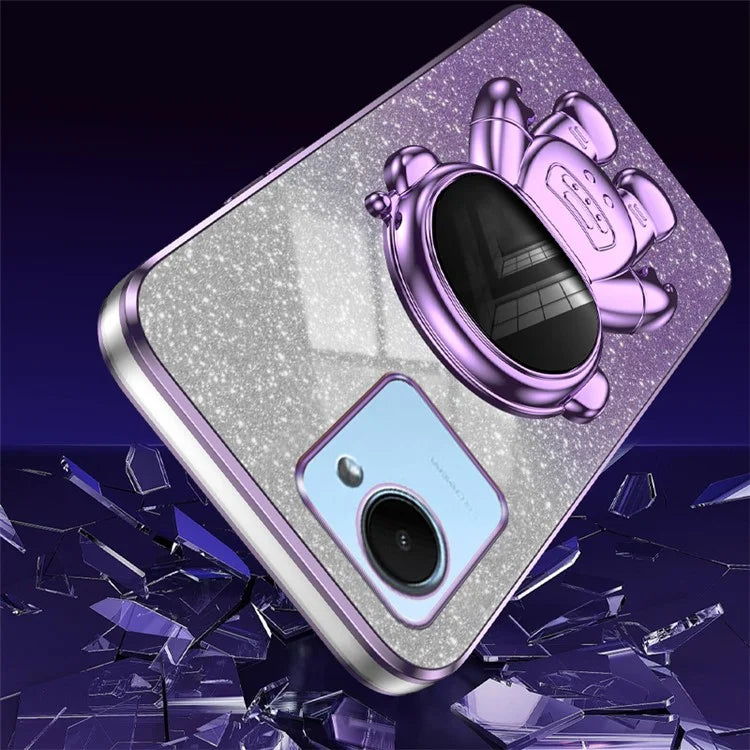 For Realme C30s 4G / C30 4G Cases Shockproof Kickstand PC+TPU Cover Electroplating Phone Shell