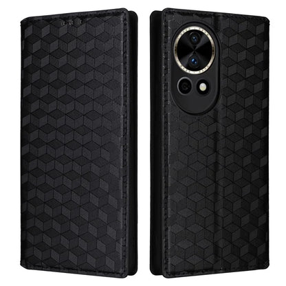 For Huawei nova 12 5G Case Rhombus Imprinted Leather Flip Phone Case